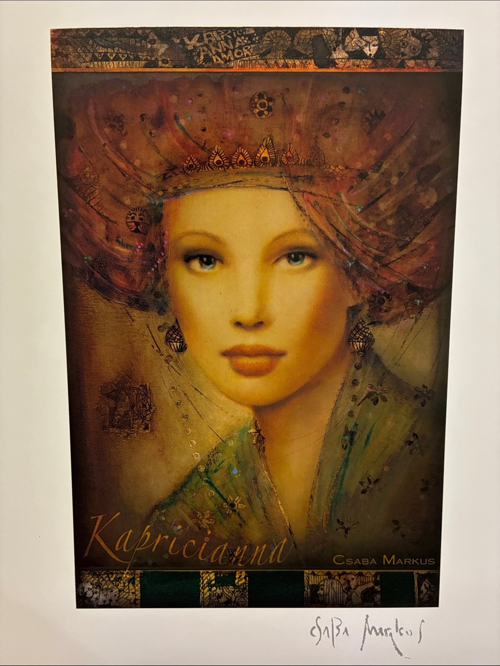 Vintage-Style Portrait Print 'Kapriciarna' - Warm Earth Tones